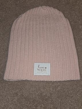 Love Your Melon Blush Ribbed Knit Beanie